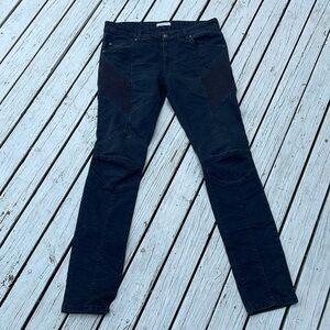 Pierre Balmain Biker Moto Black Skinny Jeans